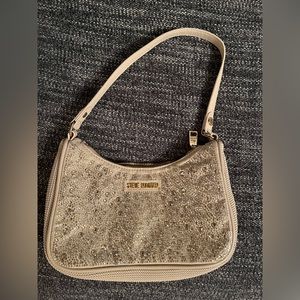Authentic Steve Madden Shoulder Bag Purse Beige With Rhinestones BRAND NEW